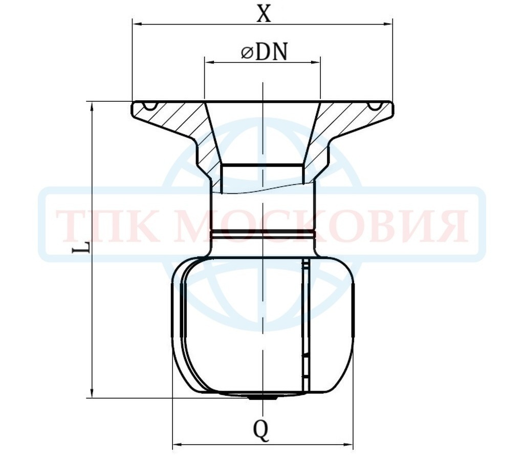 Головка моющая ротационная эллипсоидная, кламп