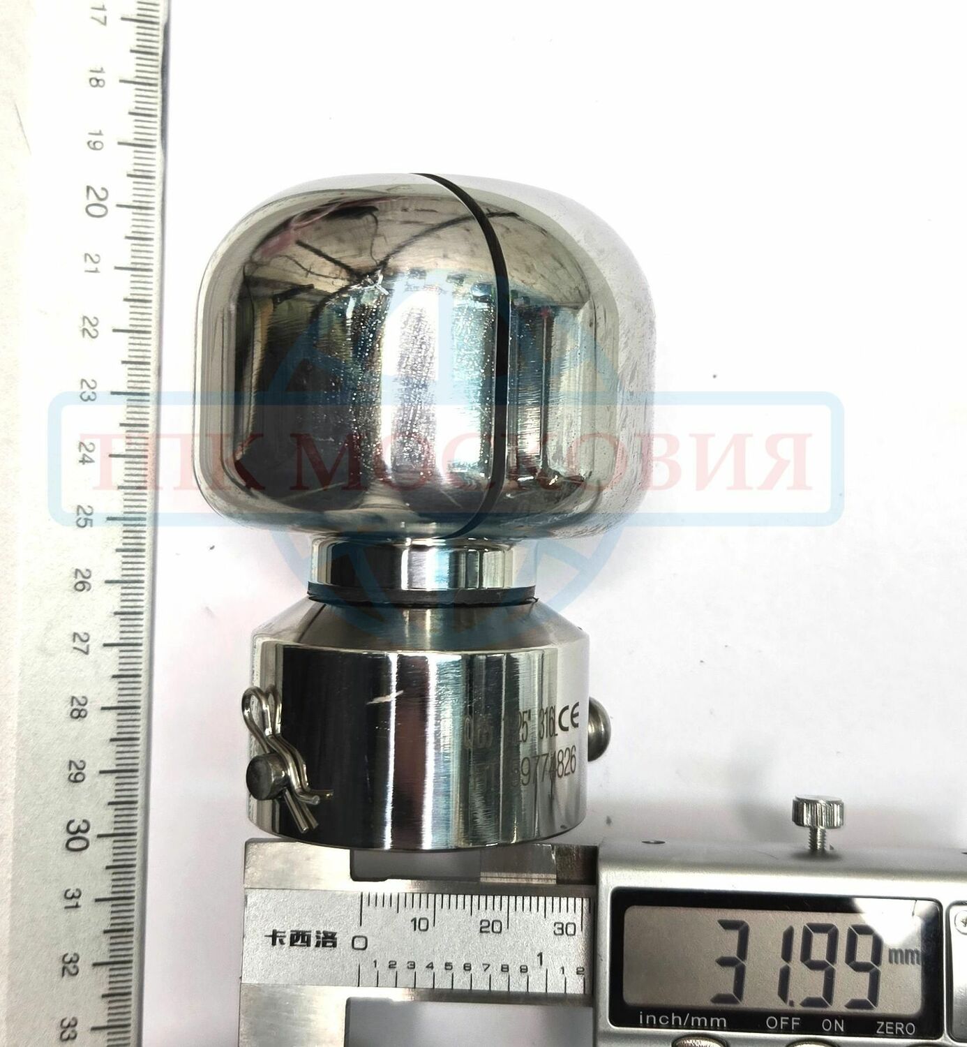 Головка моющая ротационная эллипсоидная, шплинт, Q65, AISI316L, 1,25"