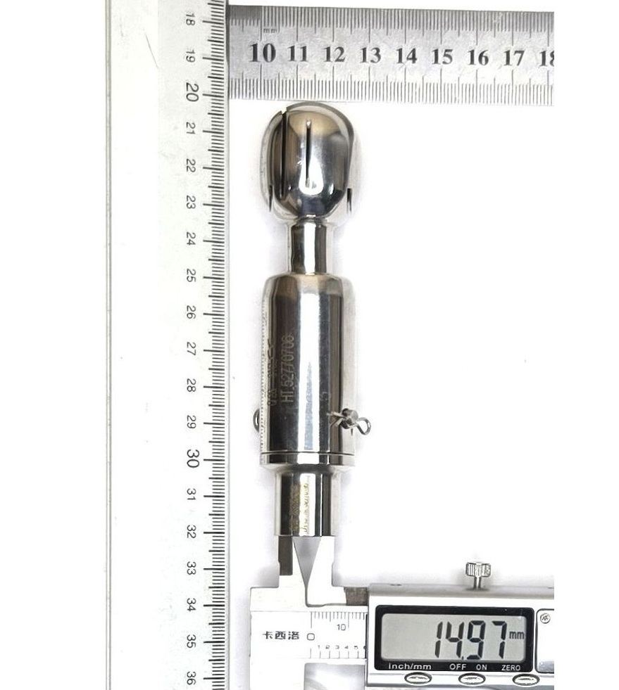 Головка моющая ротационная эллиптическая, шплинт, Q28, AISI316L, DN15