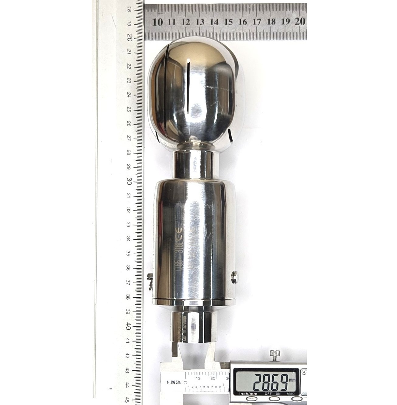 Головка моющая ротационная эллиптическая, шплинт, Q65, AISI316L, 1,25"